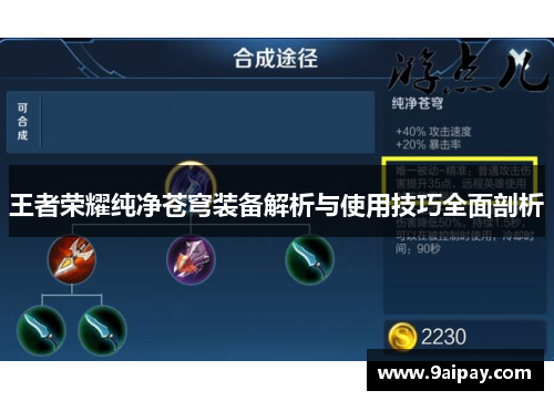 王者荣耀纯净苍穹装备解析与使用技巧全面剖析